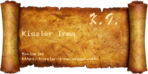 Kiszler Irma névjegykártya
